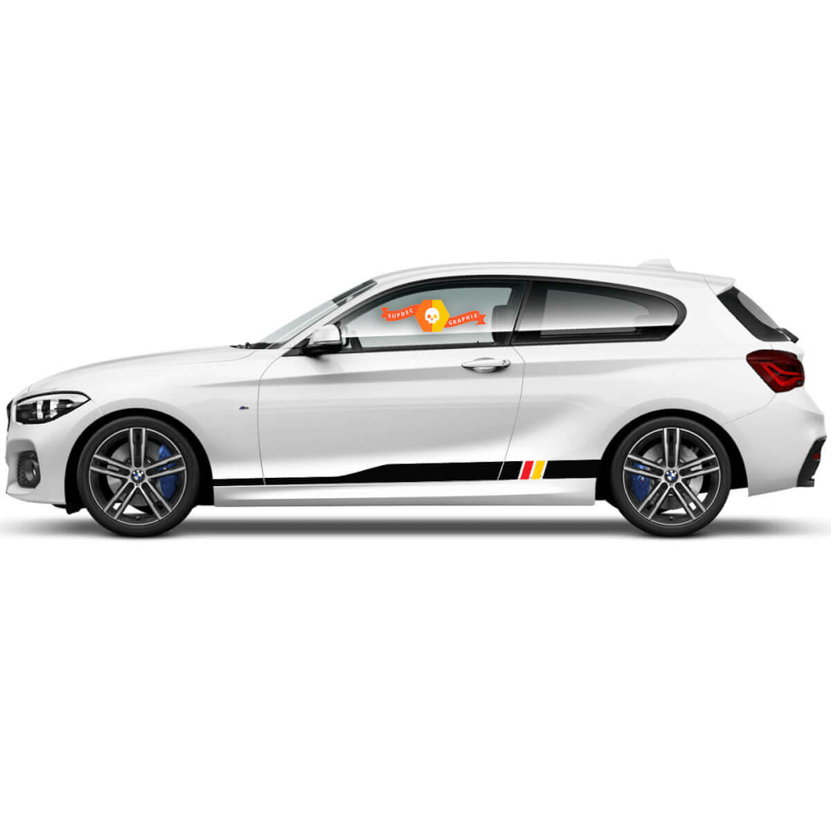 2 x Vinyl Decals Grafische Stickers zijde bmw 1 serie 2015 rocker panel Duitsland
