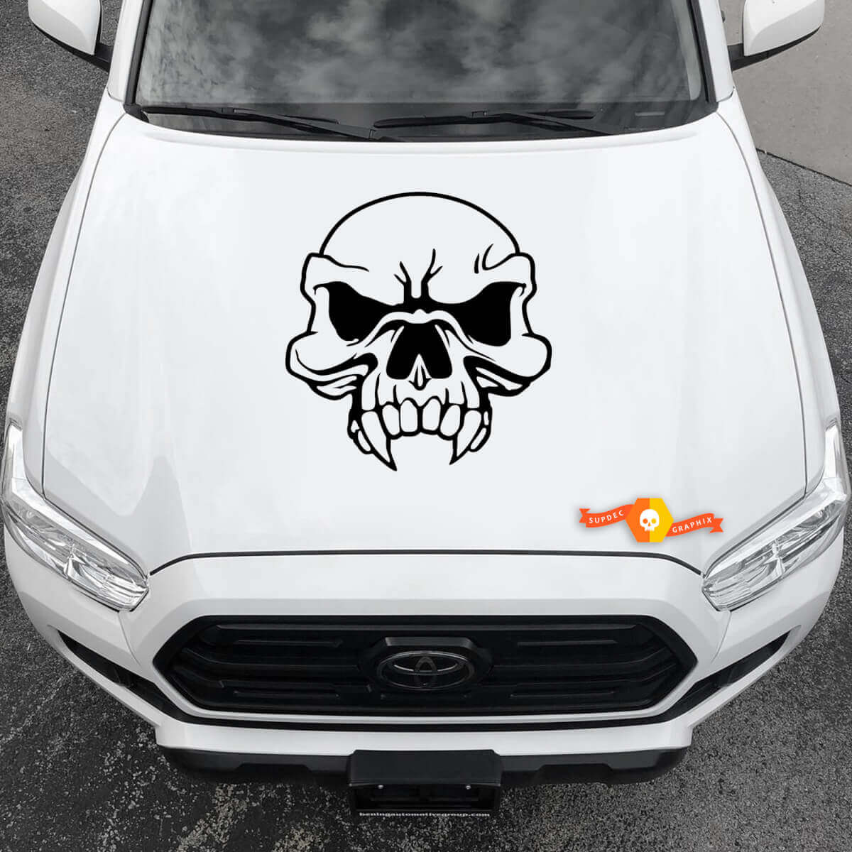 Vinyl Decals Grafische Stickers Auto motorkap Nieuwe Grote Skull Dracula 2022
