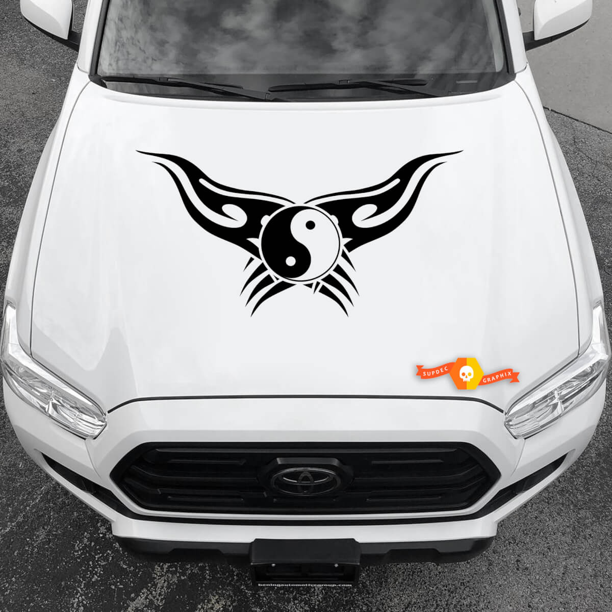 Vinylstickers Grafische stickers Auto -kap nieuwe yin en yang abstract 2022