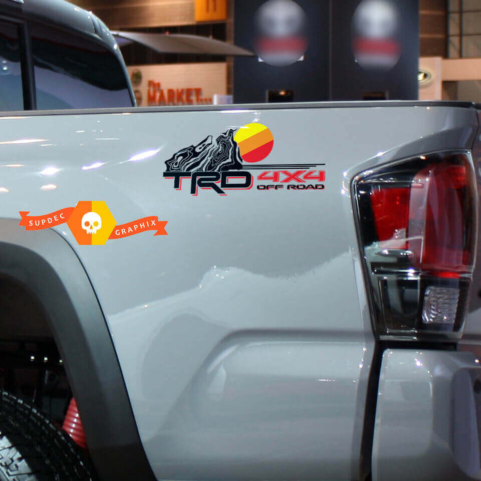 TRD Topografisch Logo Vintage Zijvinyl Sticker Voor Toyota Tacoma