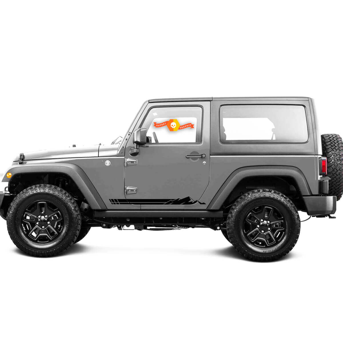 2 Nieuwe JEEP Decal Sticker Rocker Panel Moderne Bergen zijdeur graphics Wrangler Deur
