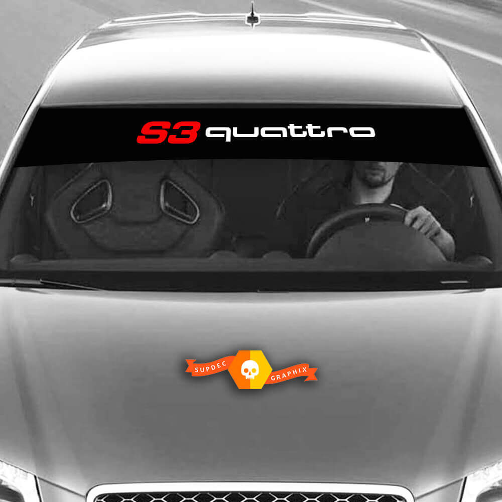 Vinylstickers Grafische Stickers voorruit S3 Quattro Audi zonnestrip Racing 2022
