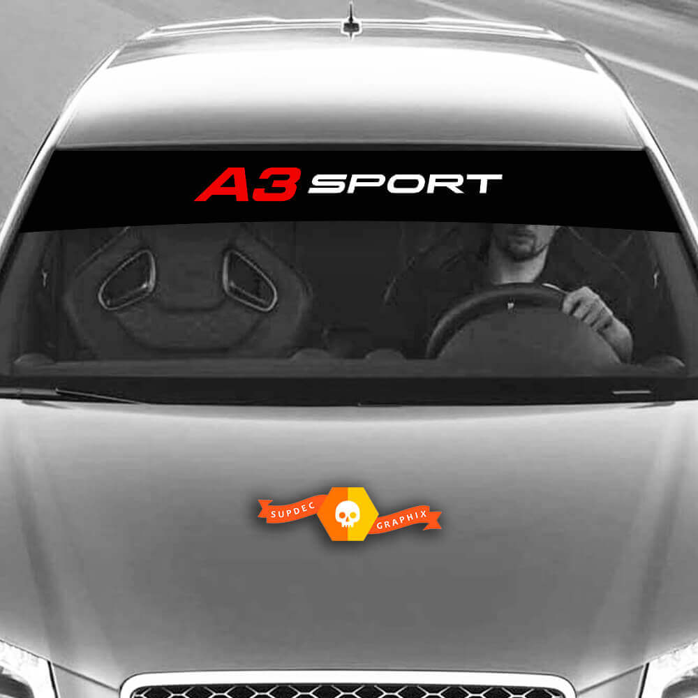 Vinylstickers Grafische Stickers voorruit A3 Sport Audi zonnestrip Racing 2022
