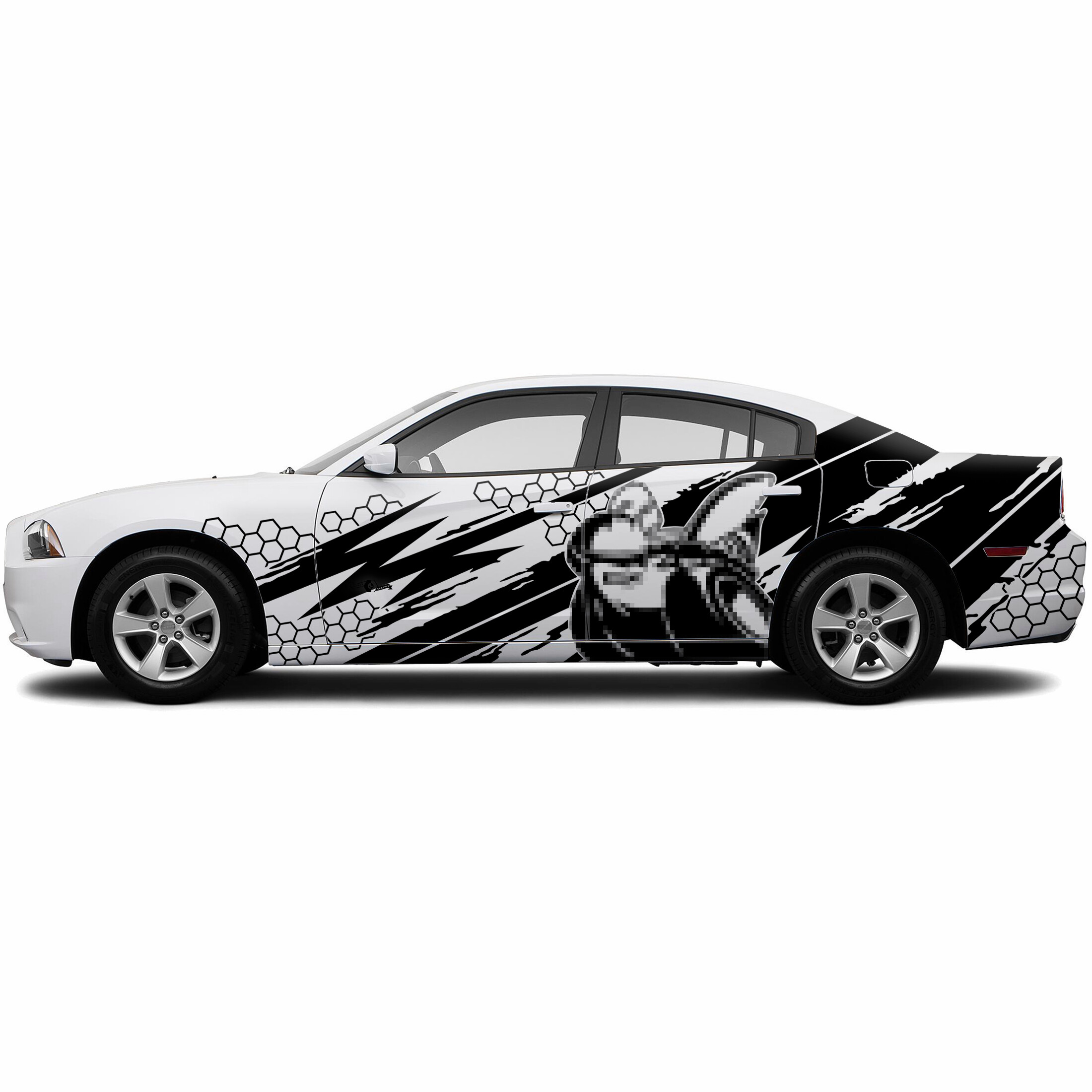 Honeycomb-stijl Super Bee zij-vinylsticker voor Dodge Challenger