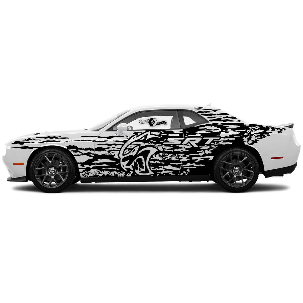 Verwoest Splash Zij Grunge Vinyl Decal Kit voor Dodge Charger of Challenger