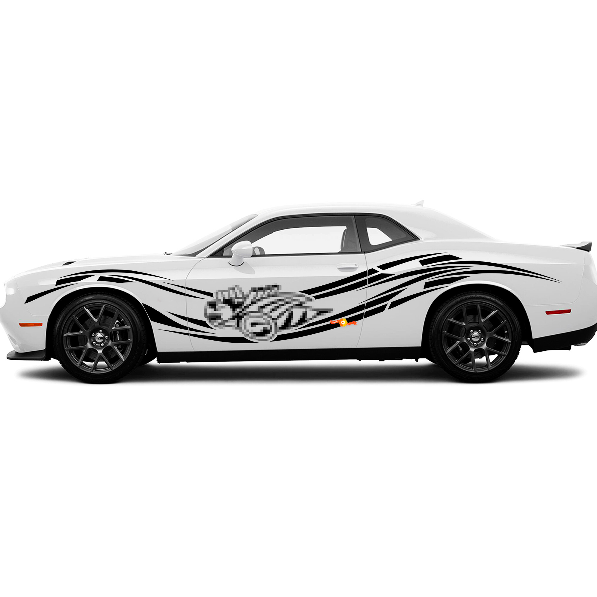 Super Bee en Gebogen Strepen Zij Vinyl Decal Sticker voor Dodge Charger