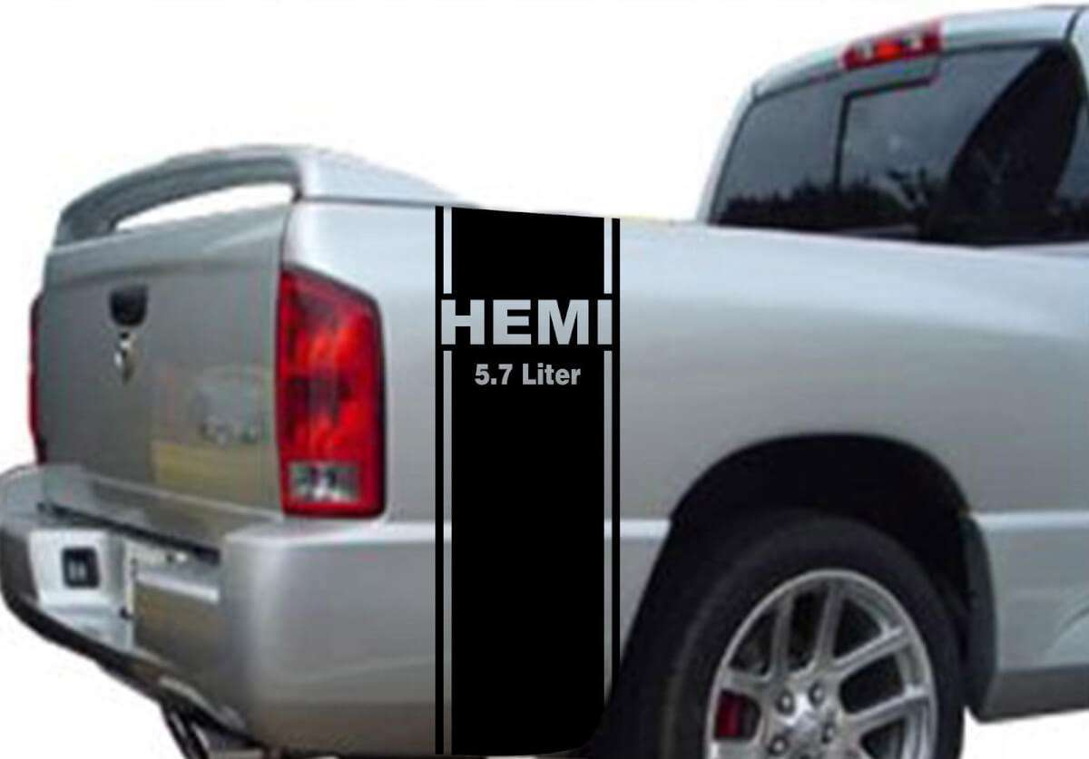 Hemi 5.7L Achterzijde Strepen Vinyl Decal voor Dodge Ram