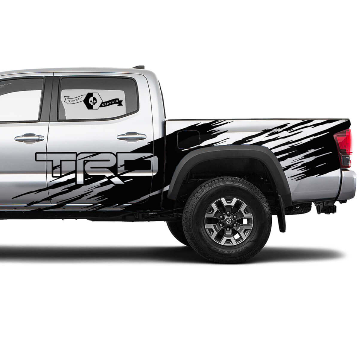 2 Tacoma Grote Zijbeddeuren TRD Spat Vinyl Stickers Decal Set voor Toyota Tacoma
