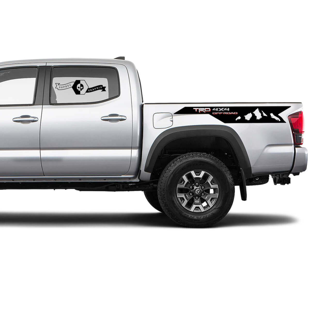 2 Tacoma 2 Kleuren Zijbed Bergen TRD 4x4 Off-Road Vinyl Stickers Decal Set voor Toyota Tacoma
