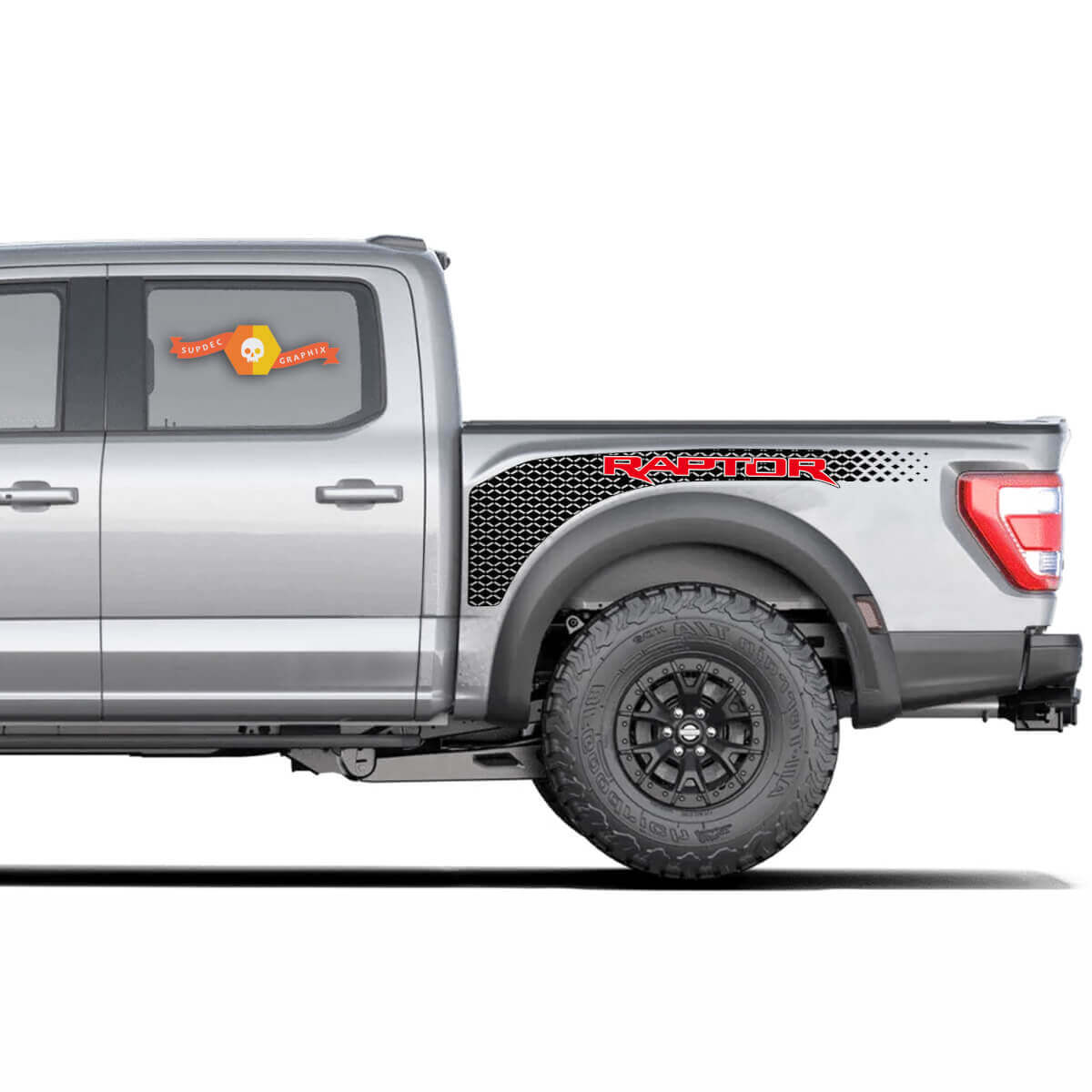 Geperforeerde zijvinylstickerkit voor laadbak voor Musclecar truck power truck 2022