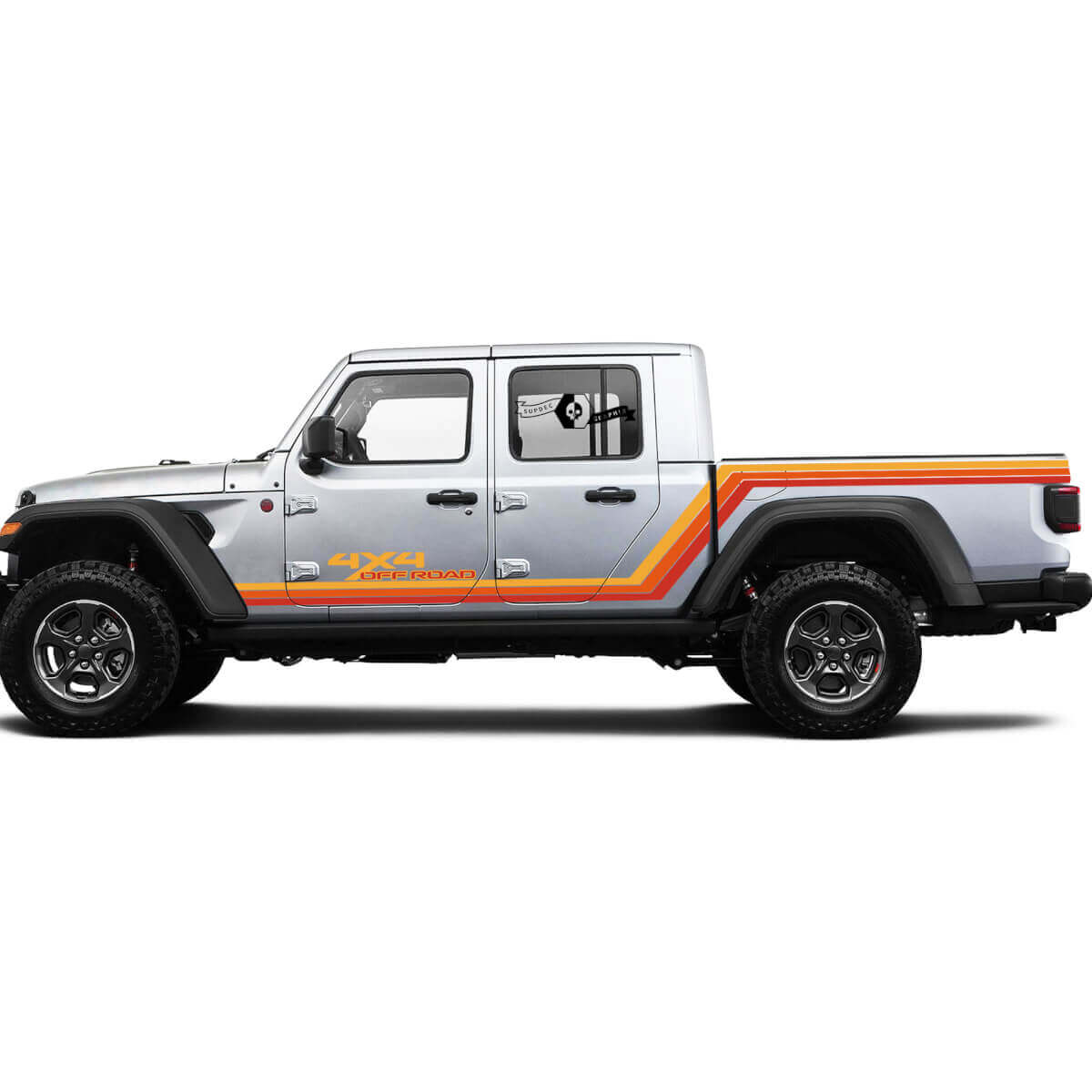 Grafische Kits - Rubicon Retro Vintage 4x4 Off-Road racestreep kit sport Off Road Vinyl Sticker voor Jeep Gladiator
