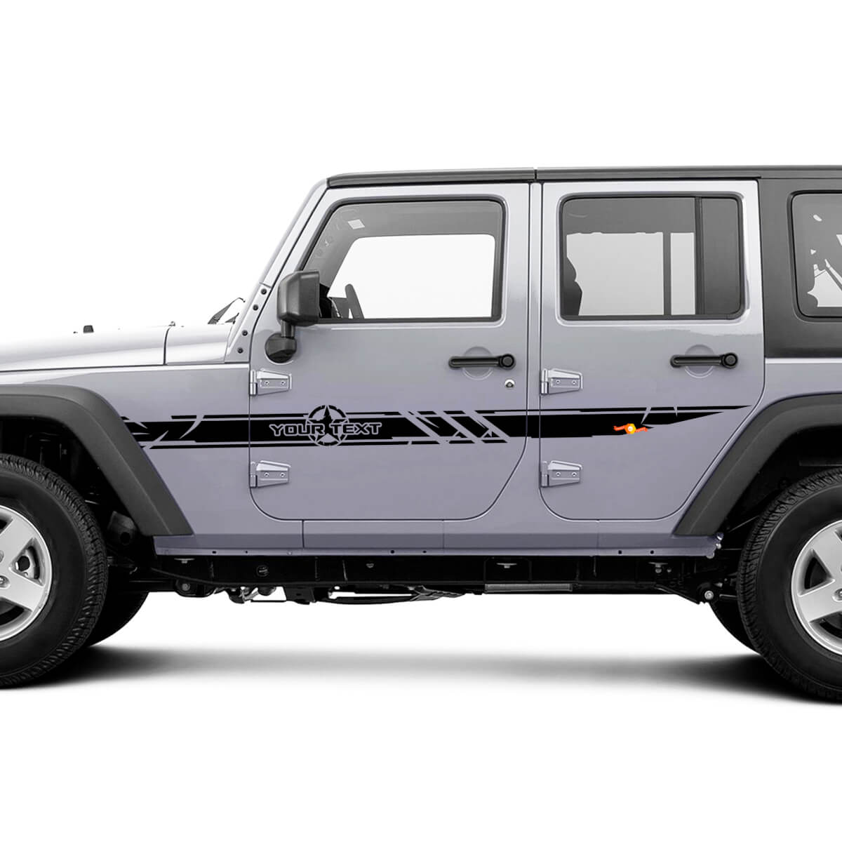 Disctessed Custom Army Ster Zijstrepen Vinyl Decal Kit voor Jeep Wrangler