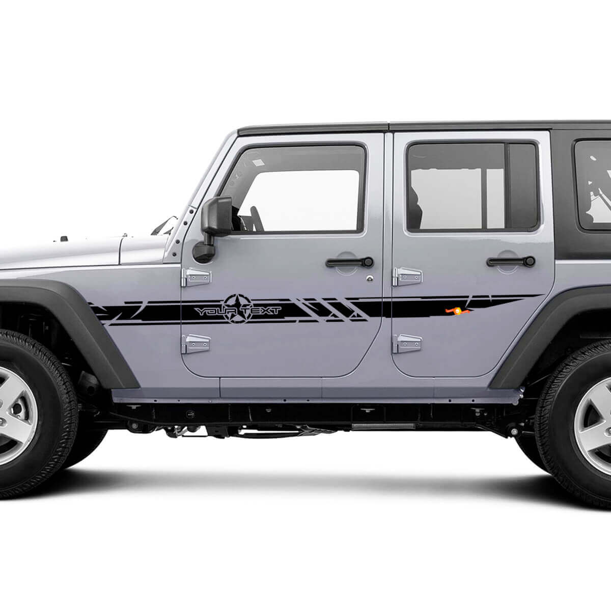 Disctessed Custom Army Ster Zijstrepen Vinyl Decal Set voor Jeep Wrangler