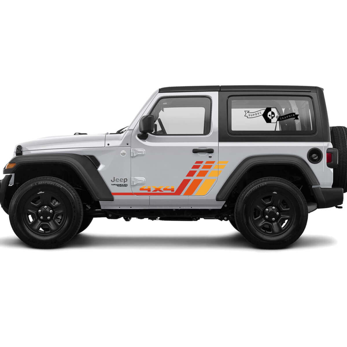 Jeep Rubicon Retro Vintage 4x4 2 deuren racestreep kit sport Off Road Graphic Kits
