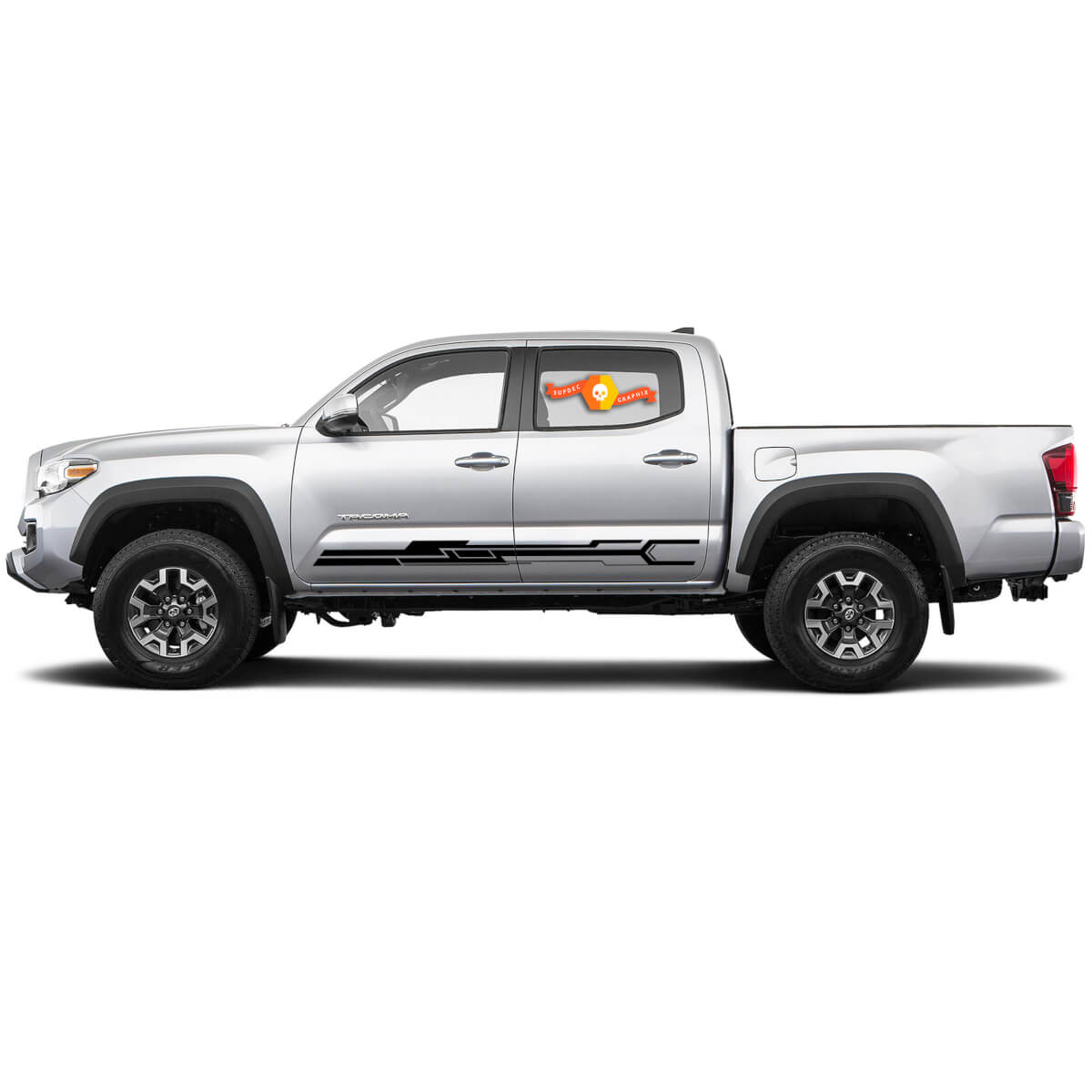 Techno Style Strepen Zijdelingse Vinyl Sticker voor Toyota Tacoma 2015-2021