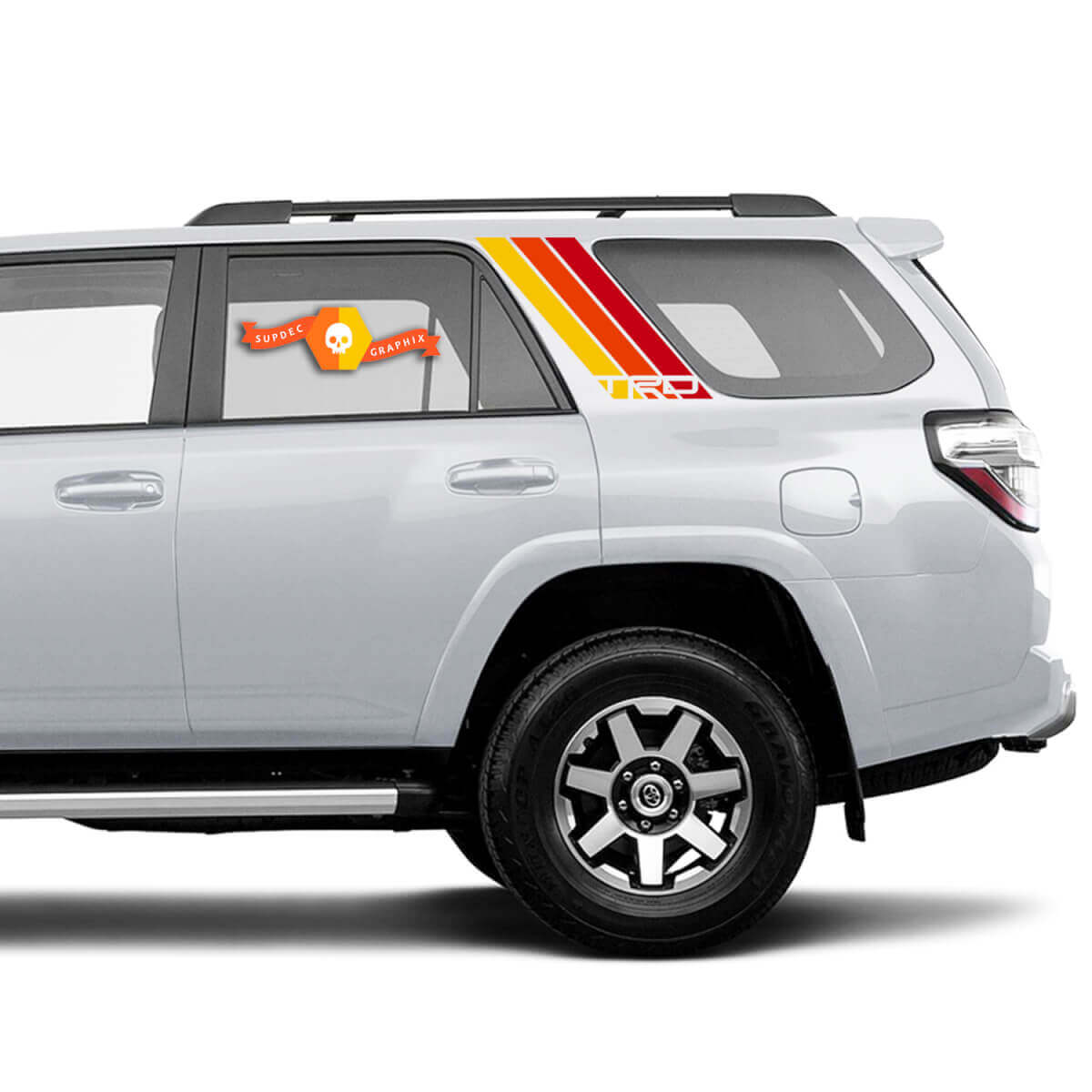 Set van Drie Kleuren Old School 4Runner TRD Strepen Zijkant Vinyl Stickers voor Toyota 4Runner - Drie Exterieurkleuren
