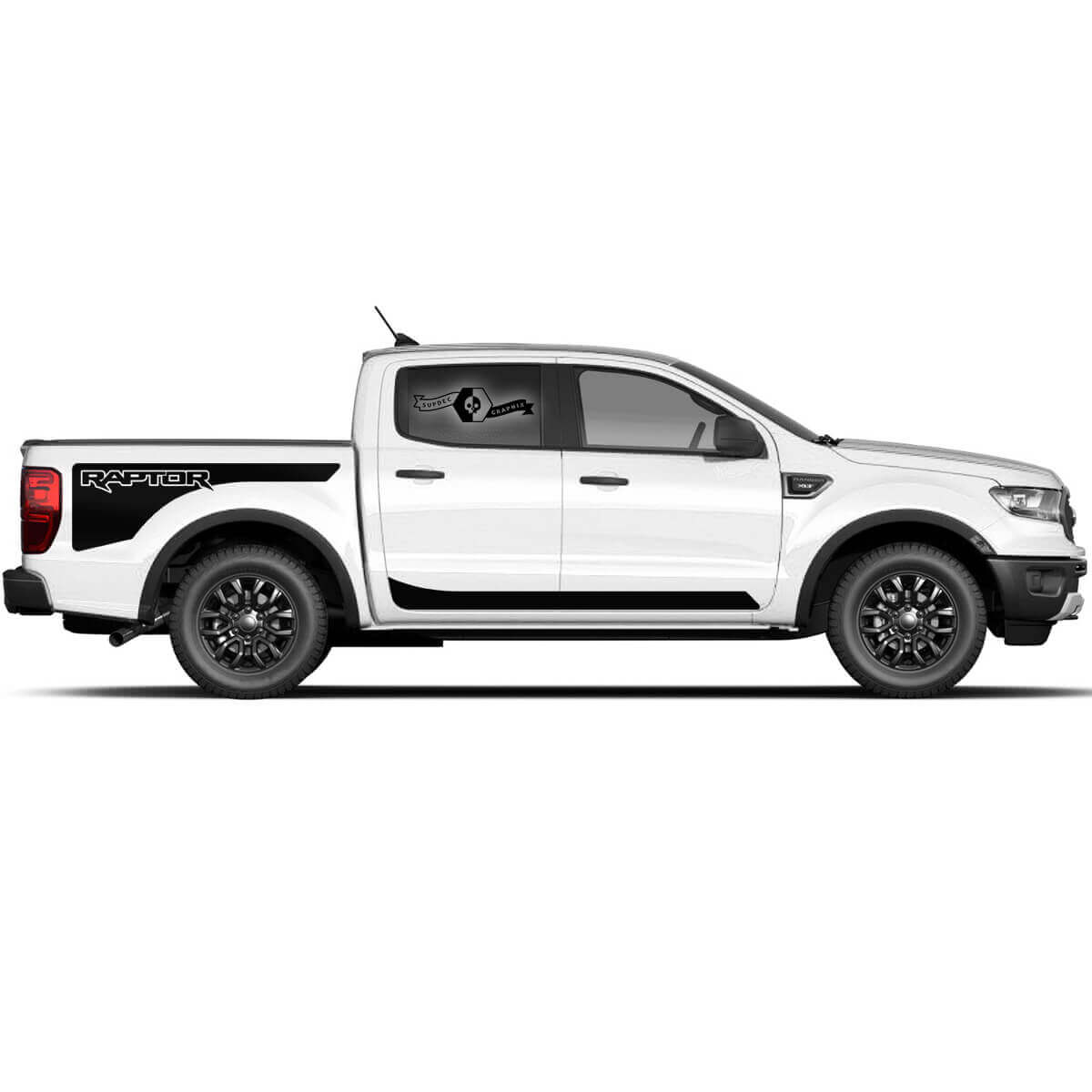 2 Paar Ford F150 Raptor 2020-2022 logo zijbed en Raptor Side Rocker Panel graphics decal sticker
