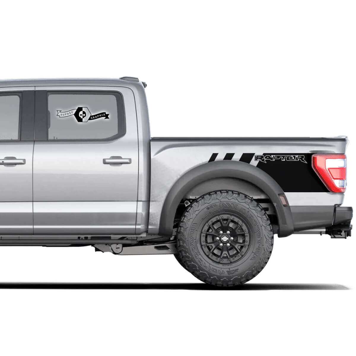 Paar Ford F150 Raptor 2020-2022 Modern logo zijbed graphics decal sticker
