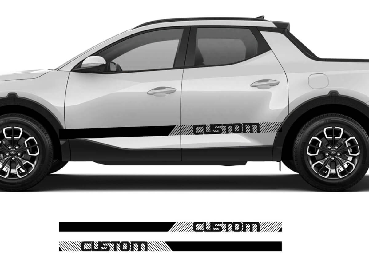 Nieuw paar Hyundai Santa Cruz Modern Logo Rally Side Rocker Panel Vinyl Stickers Sticker Grafische kit