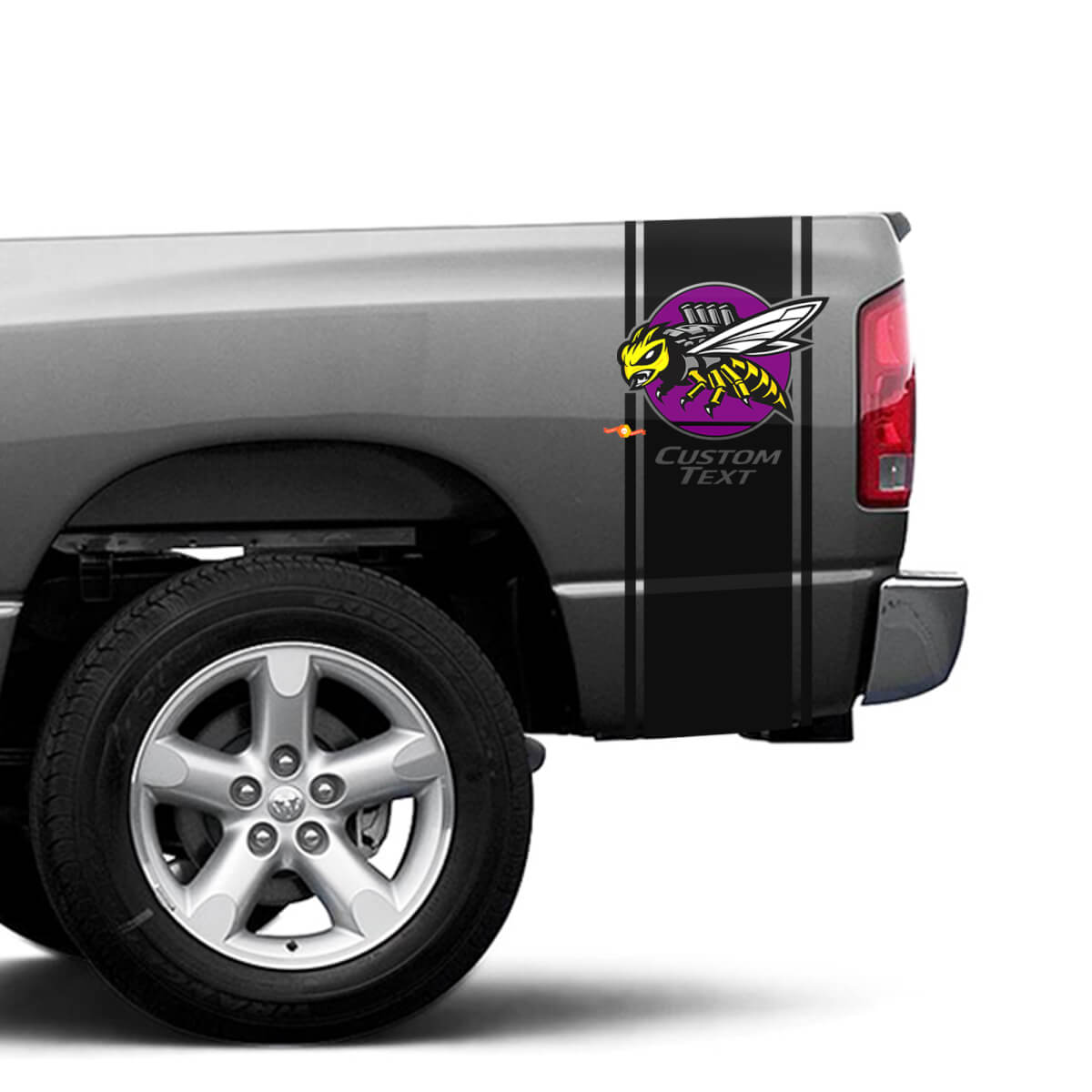 Aangepaste tekst Rumble Bee-logo vrachtwagenstickers voor Dodge RAM