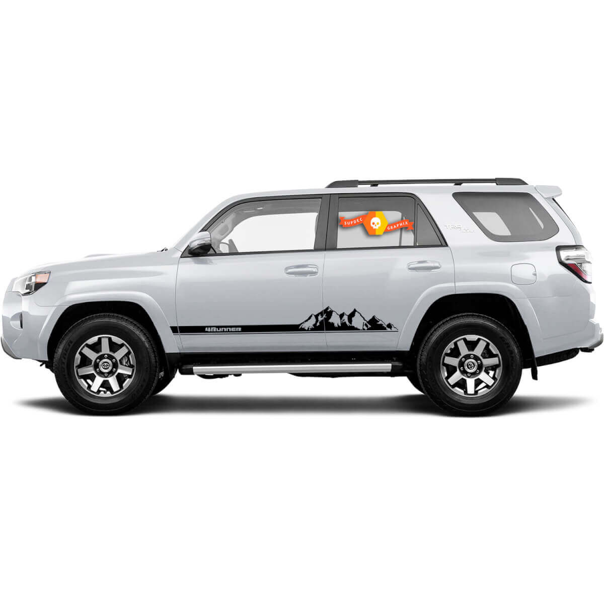 2x Bergen 4Runner zijdeuren Berg Vinyl Stickers streep Stickers voor Toyota 4Runner 2010 - 2021 TRD
