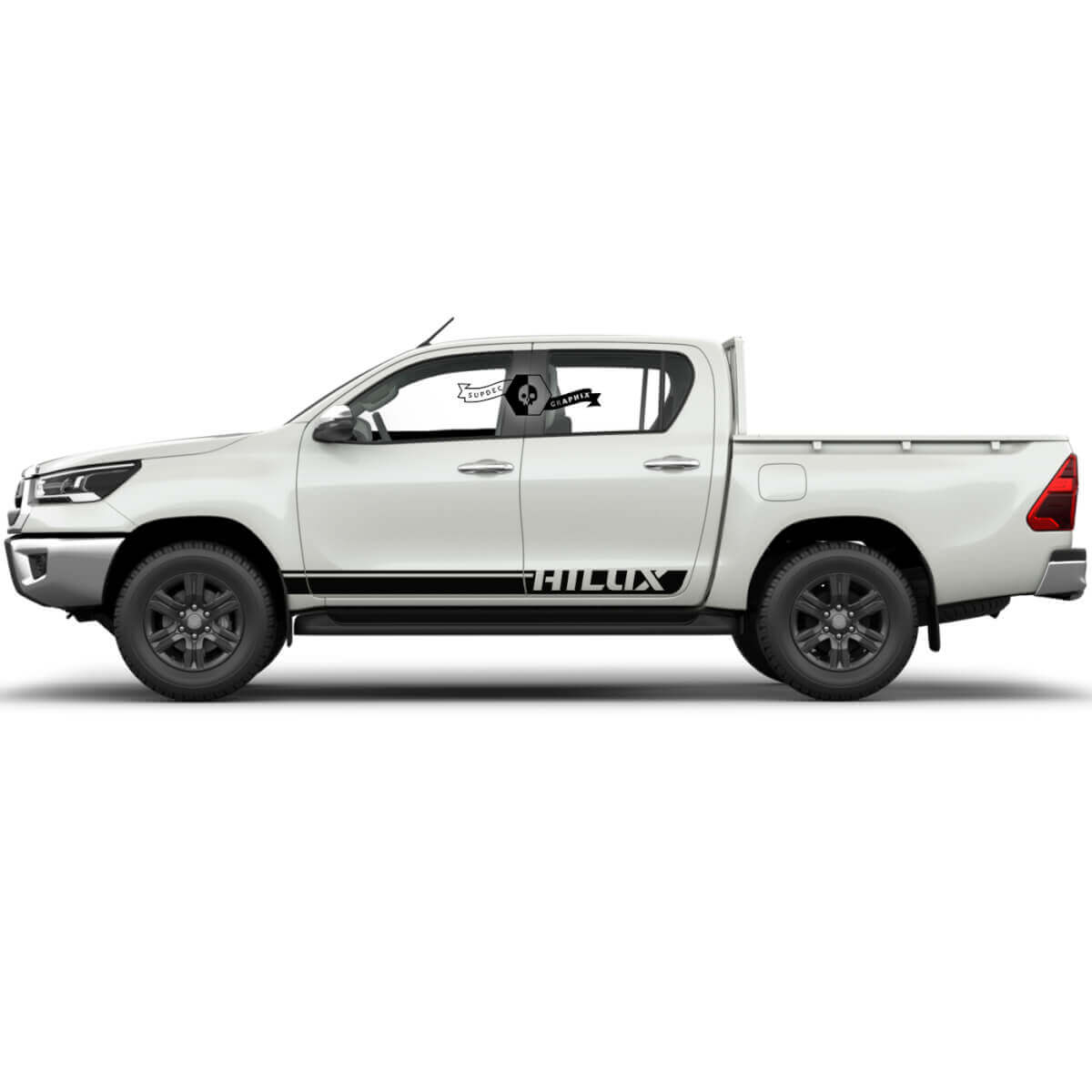 Paar Toyota Hilux Moderne Rally Deuren Streep Zijrockerpaneel Vinyl Stickers Decal Grafisch
