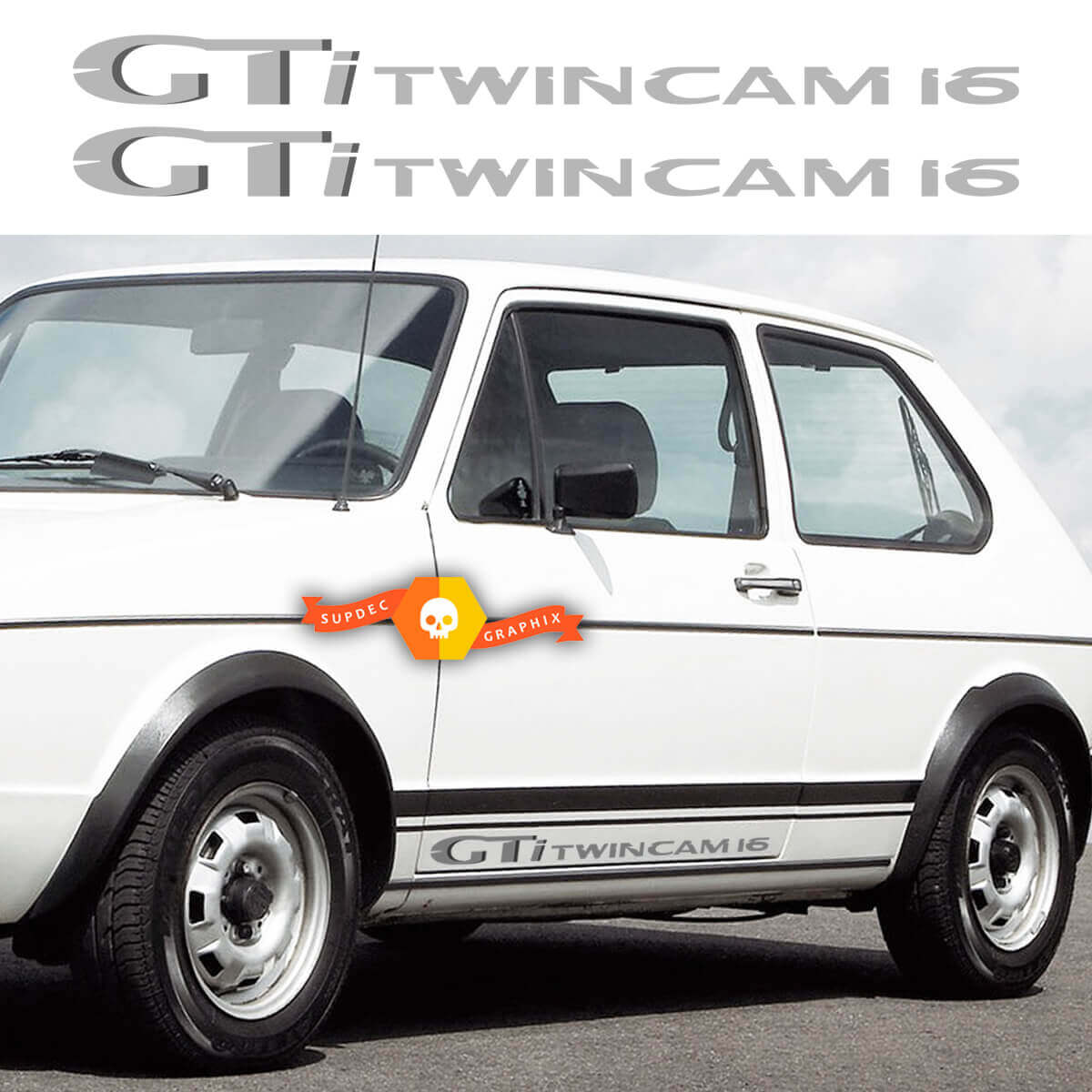 GTi Twin Cam 16-zijdelingse decalset voor Volkswagen Golf GTI Mk1
