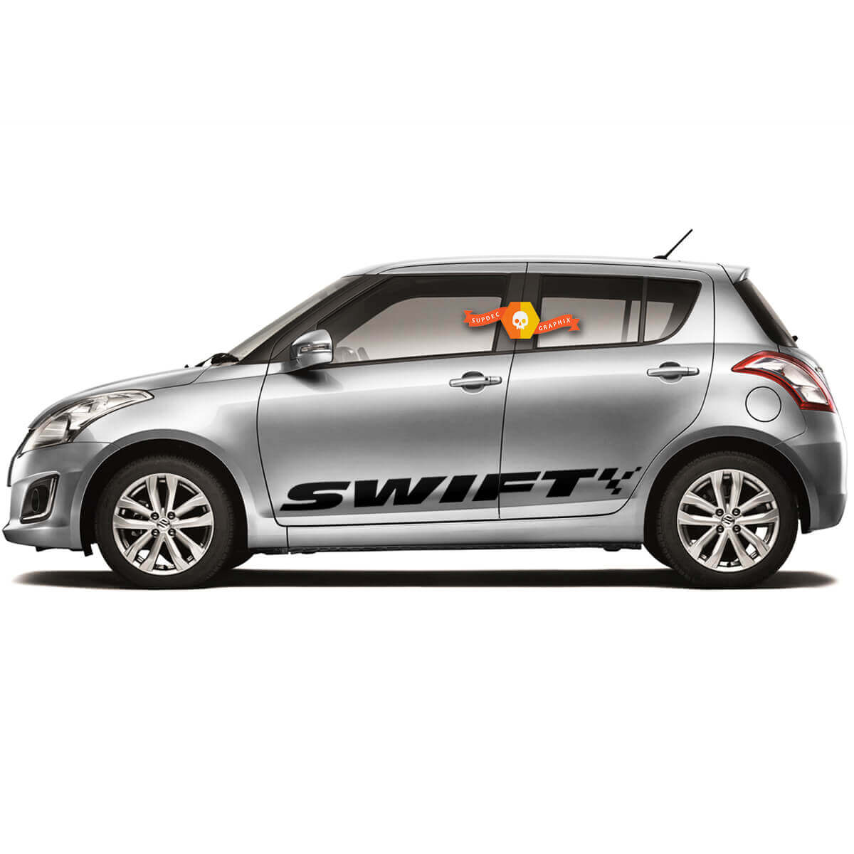 2X SUZUKI Swift zijcarrosserie Deuren sticker graphics embleem logo
