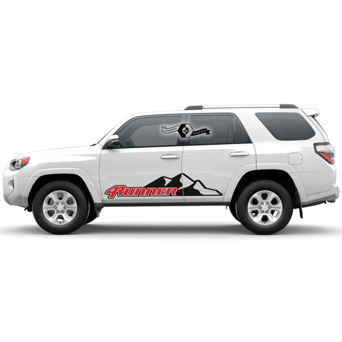 2x 4Runner 2023 Zijdeur Vinyl Bergstrepen Stickers voor Toyota 4Runner TRD
