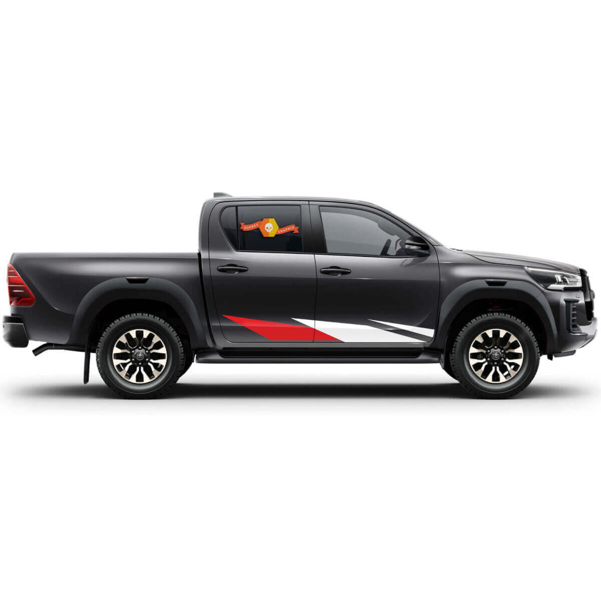 Paar Toyota Hilux 2022 Rally Deuren Streep Zijspatbord Rocker Panel Vinyl Stickers Decal Grafisch
