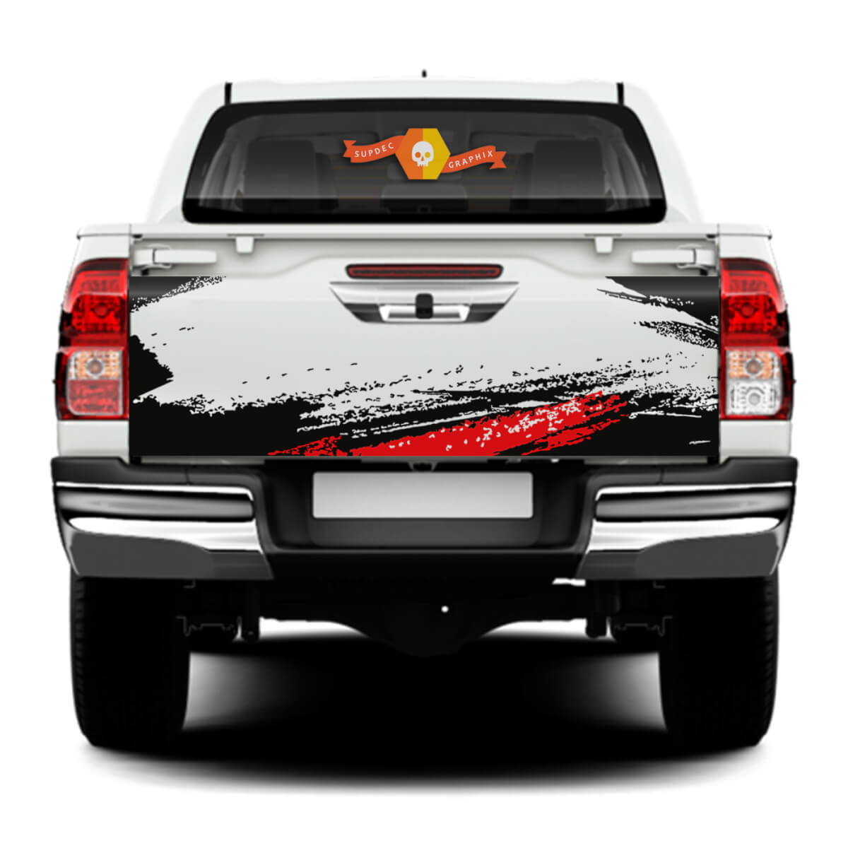 Paar Toyota Hilux 2022 Rally Deuren Distressed Side Splash Splash Invincible Achterklep Vinyl Stickers Decal Graphic
