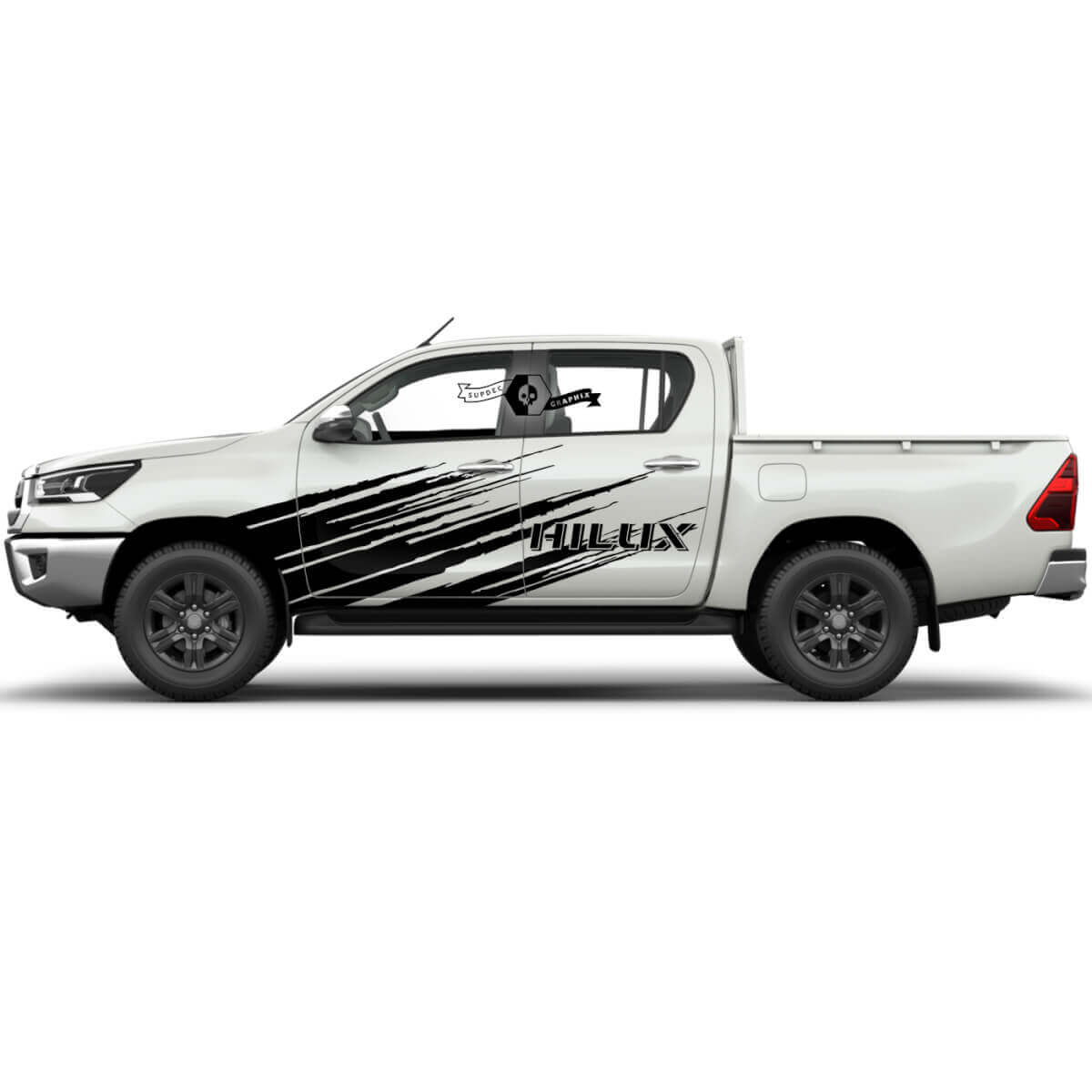 Paar Toyota Hilux 2022 Rally Deuren Modder Zijkant Splash Verweerde WRAP Vinyl Stickers Decal Grafisch
