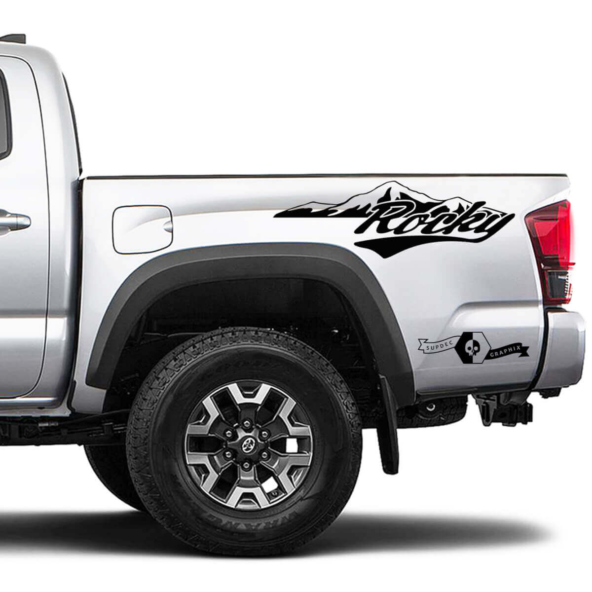 Paar Toyota Tacoma Zijbed Rocky Mountain Forest Vintage Decal Sticker Graphics
