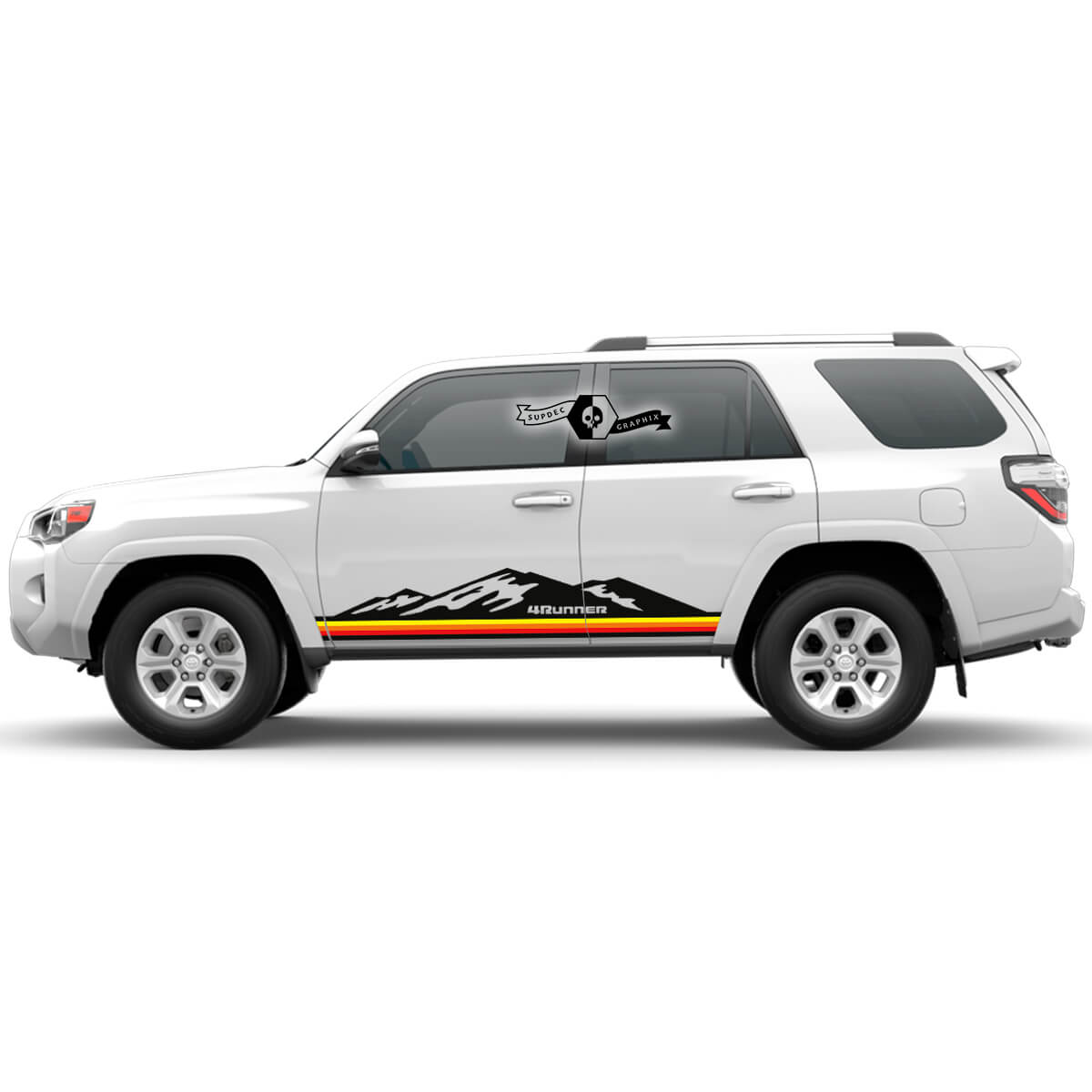 Mountains & Retro rechte strepen zijdeur vinyl decal sticker voor Toyota 4Runner