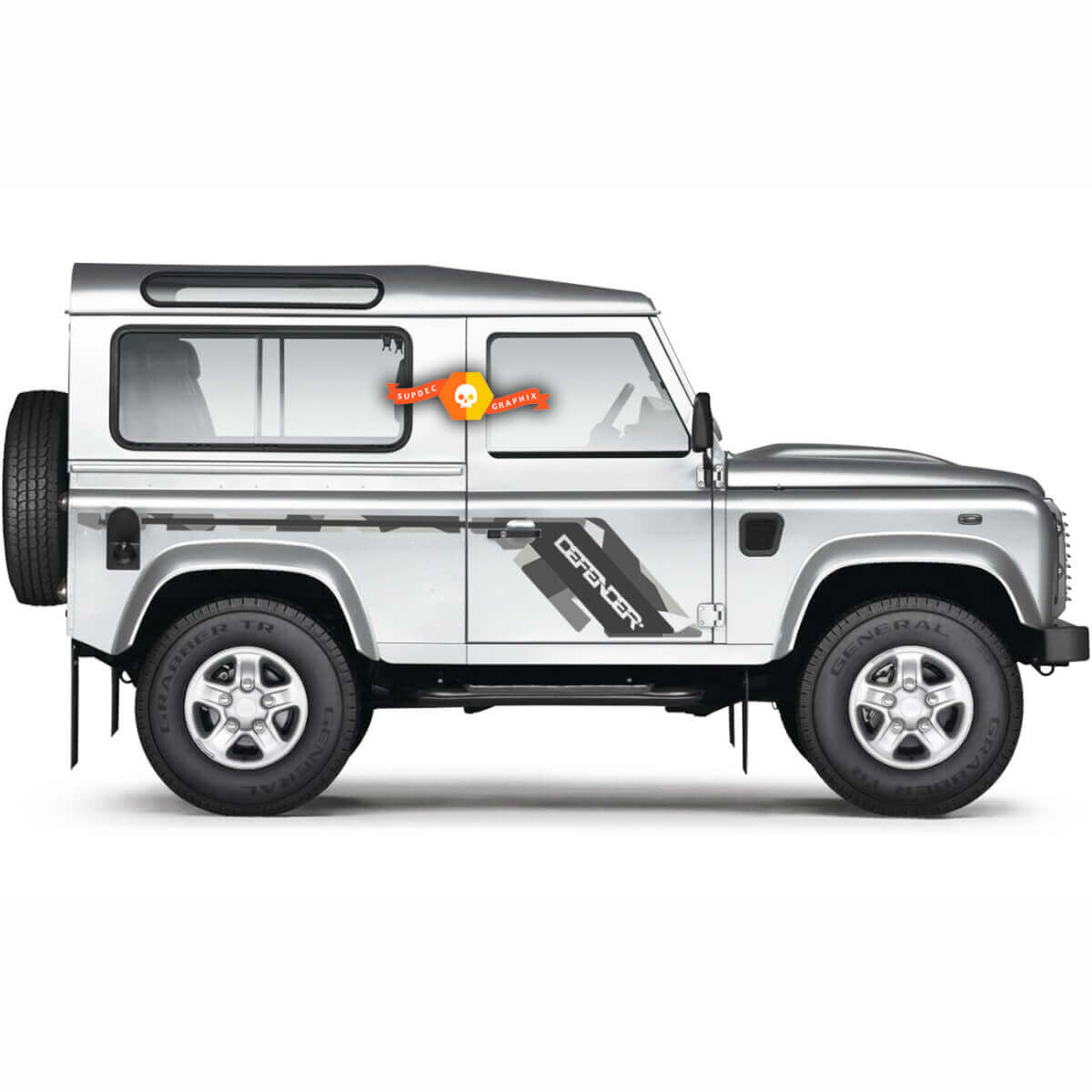 Camouflage Zijkant Vinyl Sticker Set voor Land Rover Defender 90
