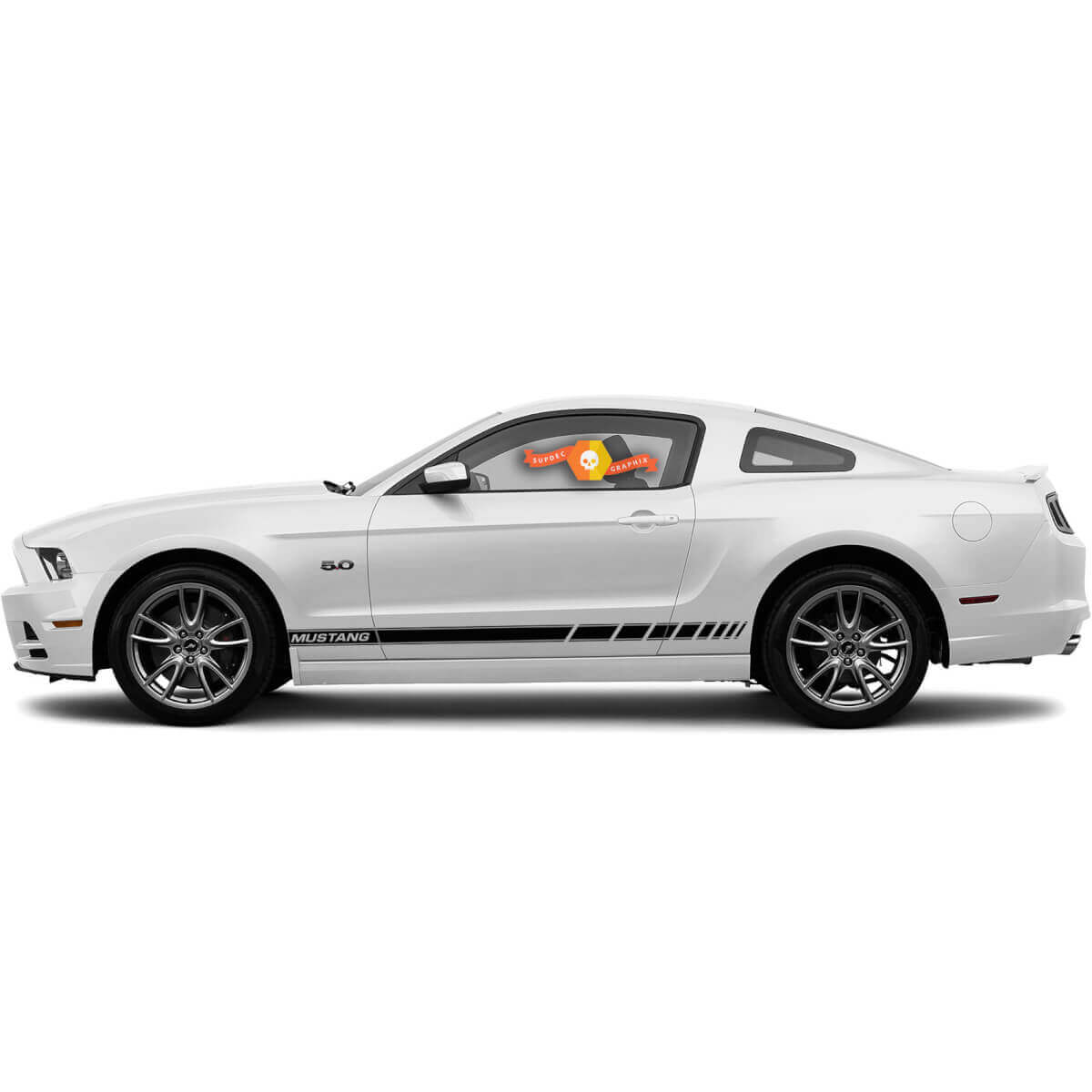 2 Ford Mustang Zijrocker Graphics Vinyl Strepen Decals Stickers
