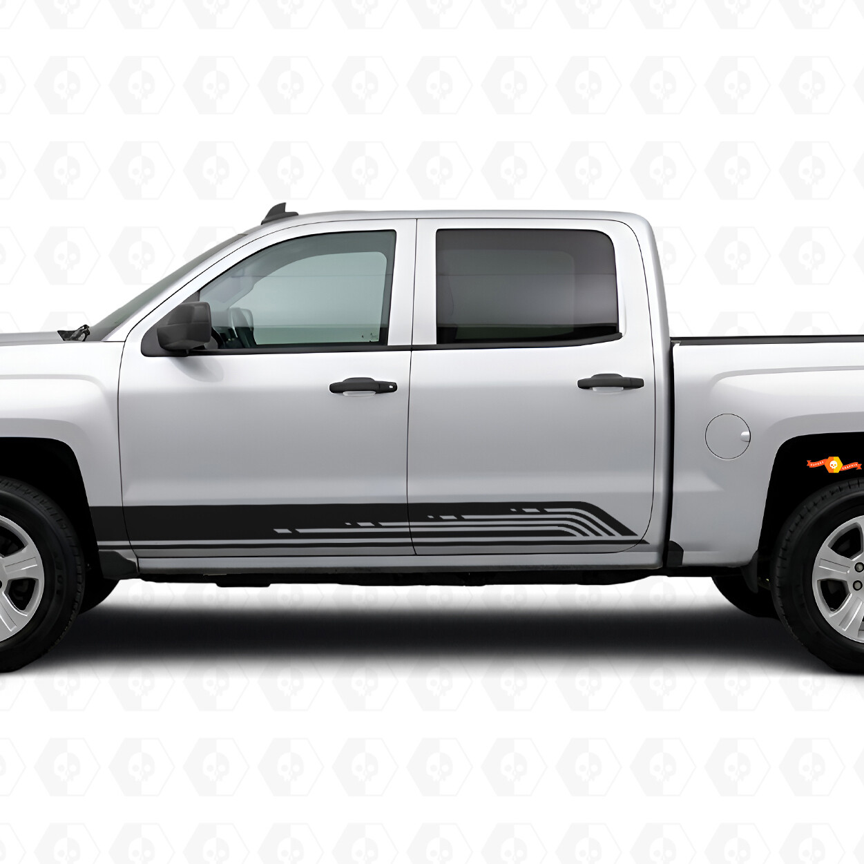 Parallele Contour Deur- & Sierlijsten Vinyl Strepen voor Chevrolet Silverado 1500 K2XX 2014-2019