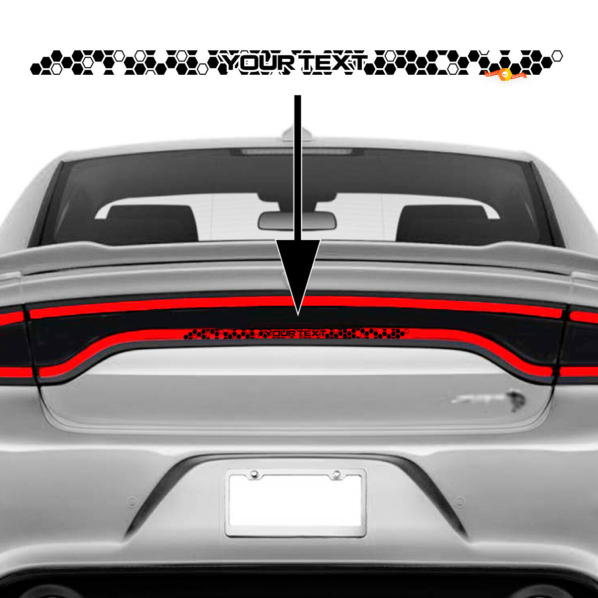 Aangepaste mistvlinder stijl achterlichten kofferbak vinyl sticker voor Dodge Charger 2015-2023