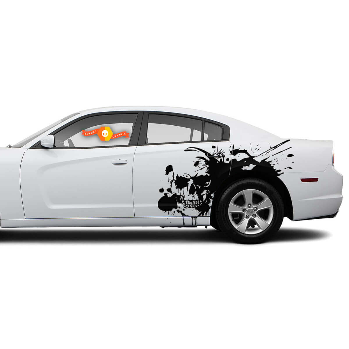 Set van Skull Side Dodge Challenger of Charger Splash Wrap Decals Stickers
