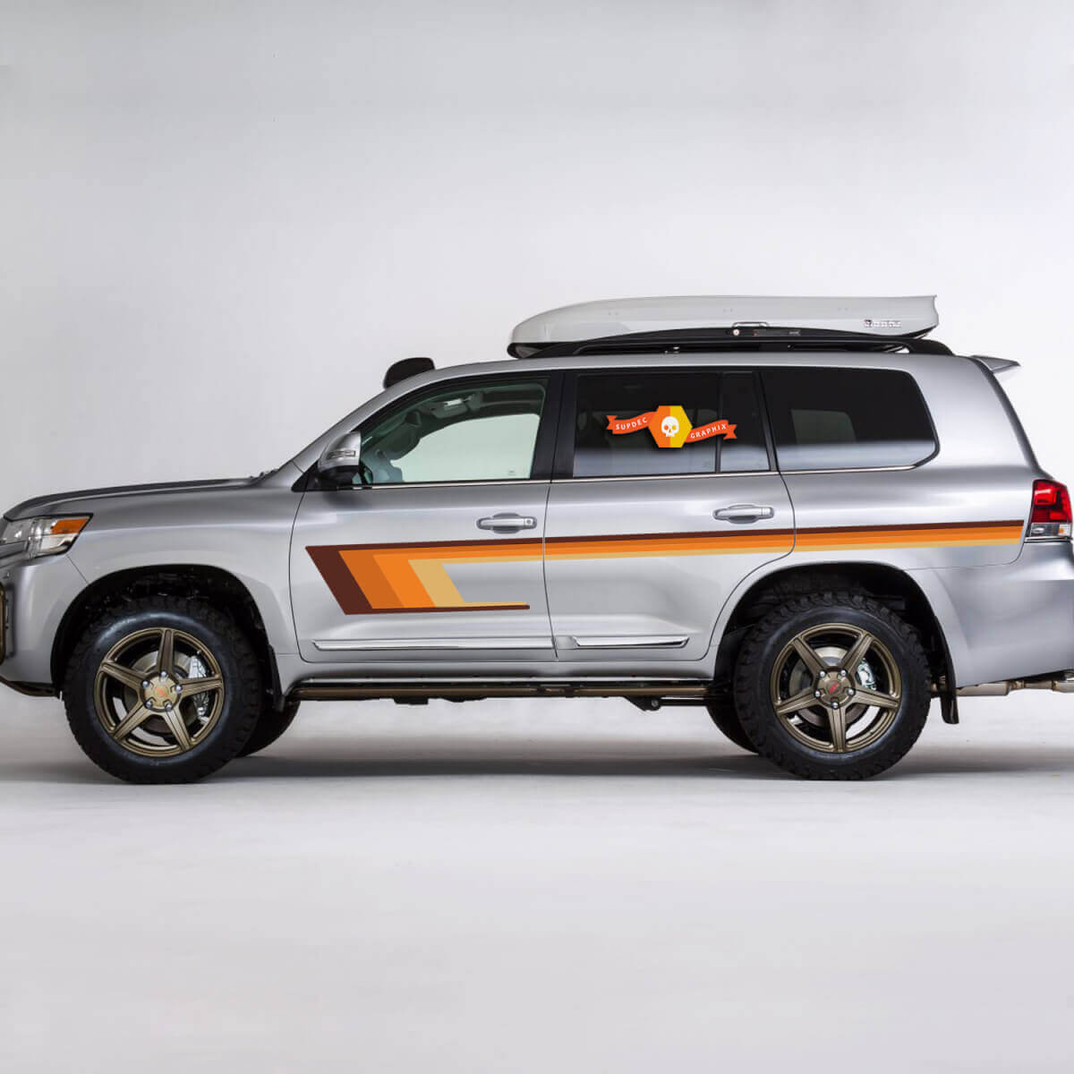 Retro zijstrip vinyl decal kit voor Toyota Land Cruiser 200
