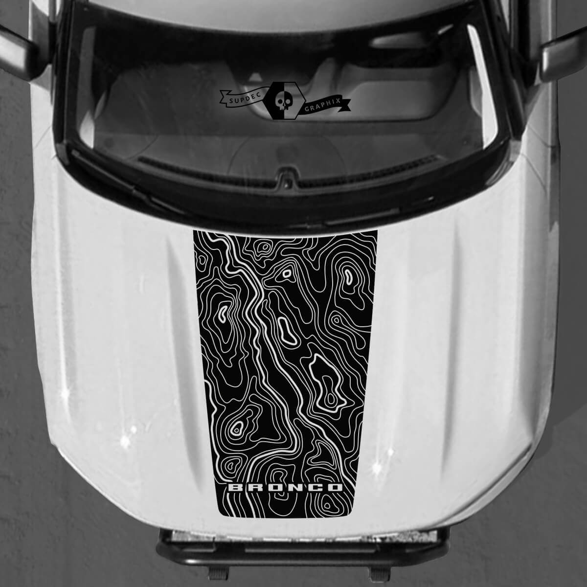 Topografische kaartstickers voor Musclecar horse Sport SUV
