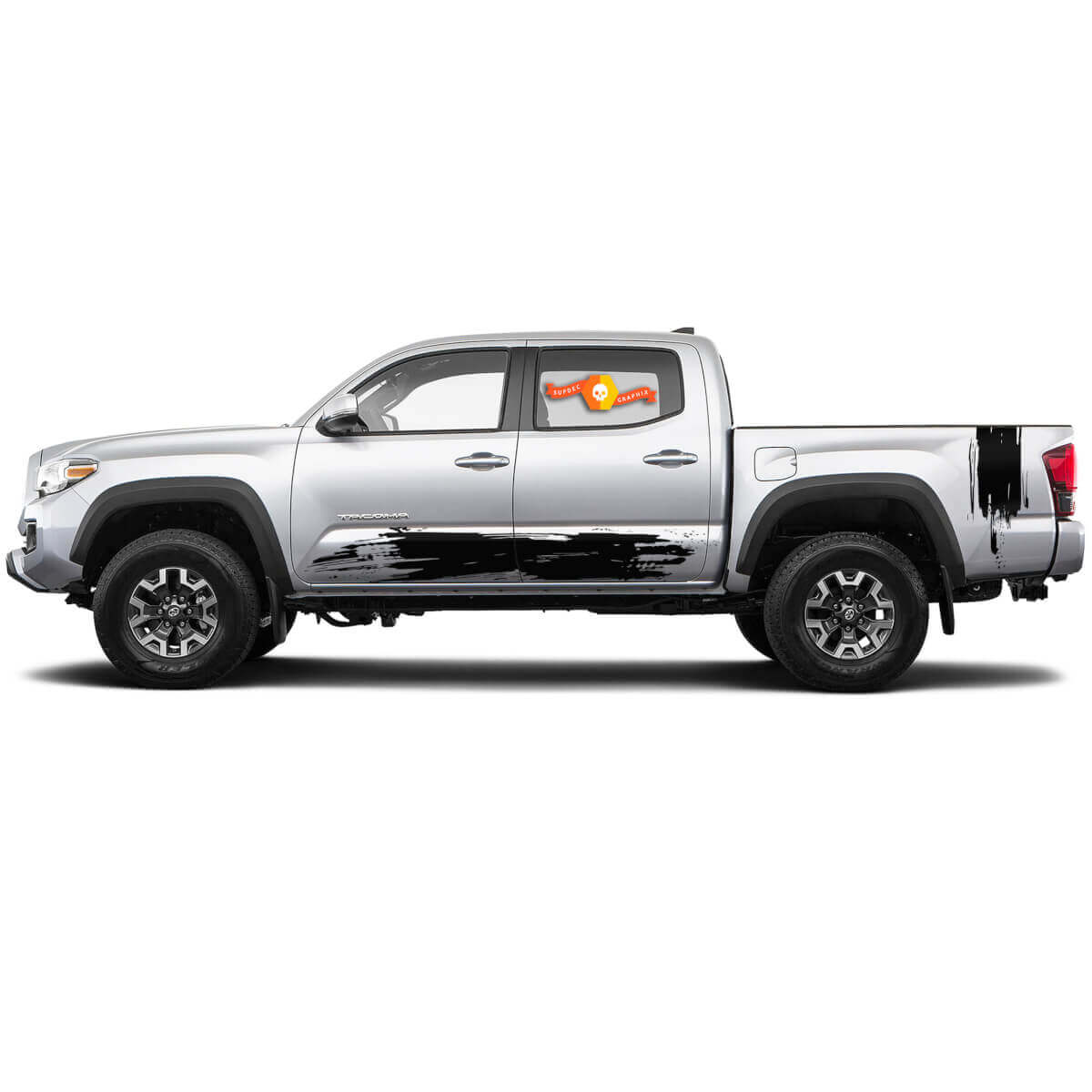 Modder Spatstijl Strepen Achterzijde Rocker Panel Vinyl Sticker Decal Kit voor Toyota Tacoma
