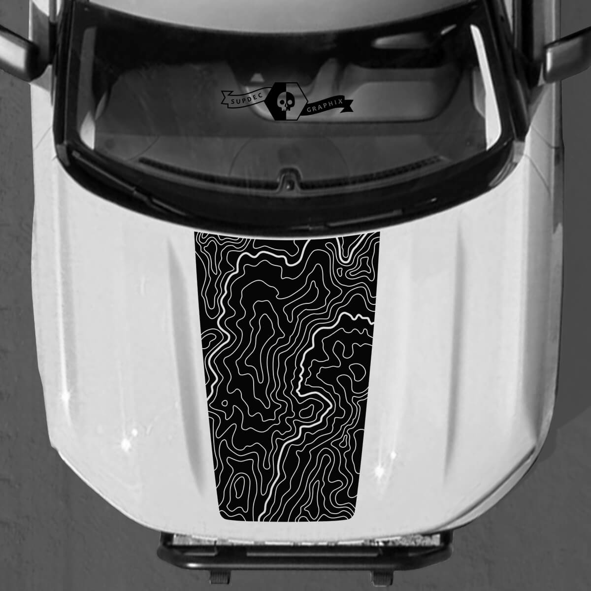Topografische kaartstickersstickers voor Ford Bronco Logo Sport SUV 4