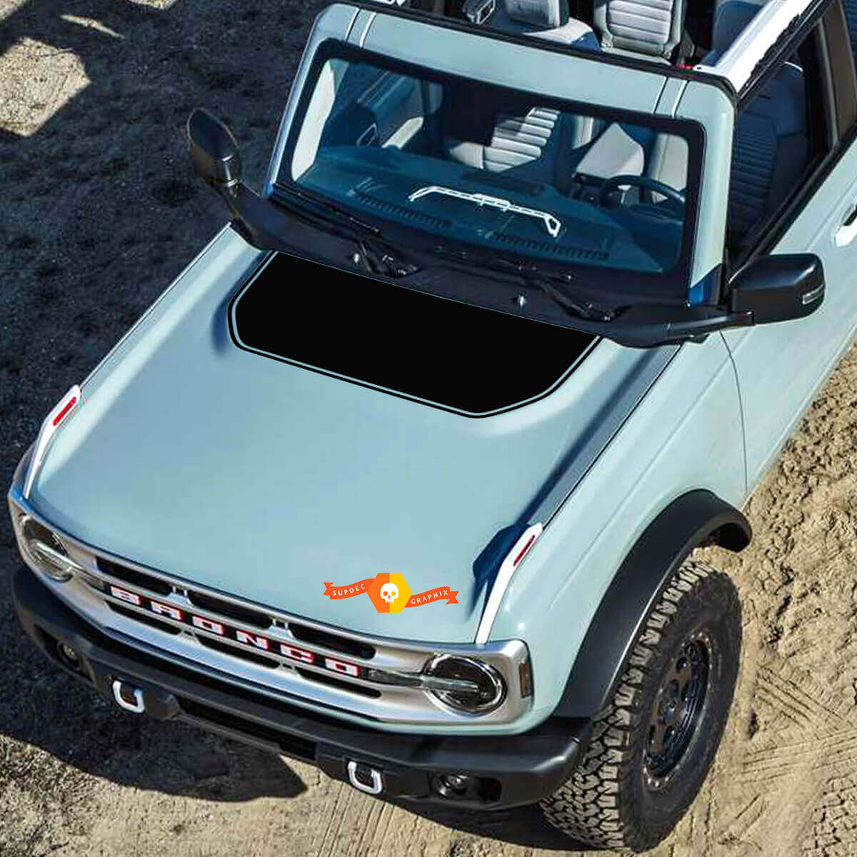 Nieuw Ford Bronco 2021 2022 Retro motorkap vinyl sticker set grafisch
