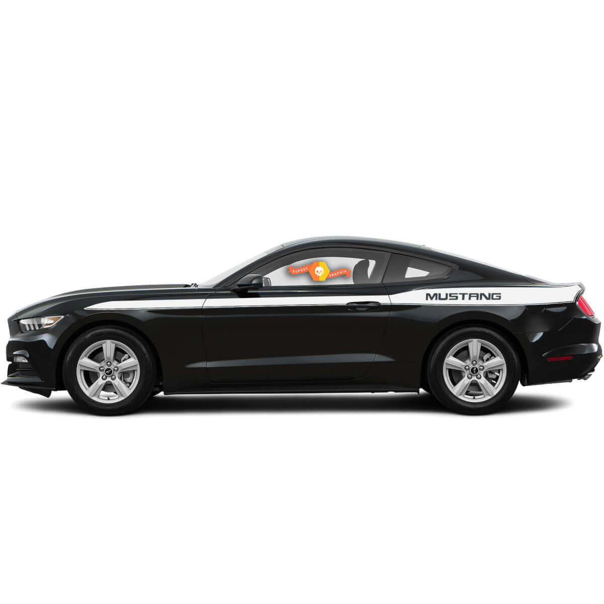 Set Ford Mustang 2015-2017 Mustang Logo Zijstreep Vinyl Decal Sticker Grafisch Kit

