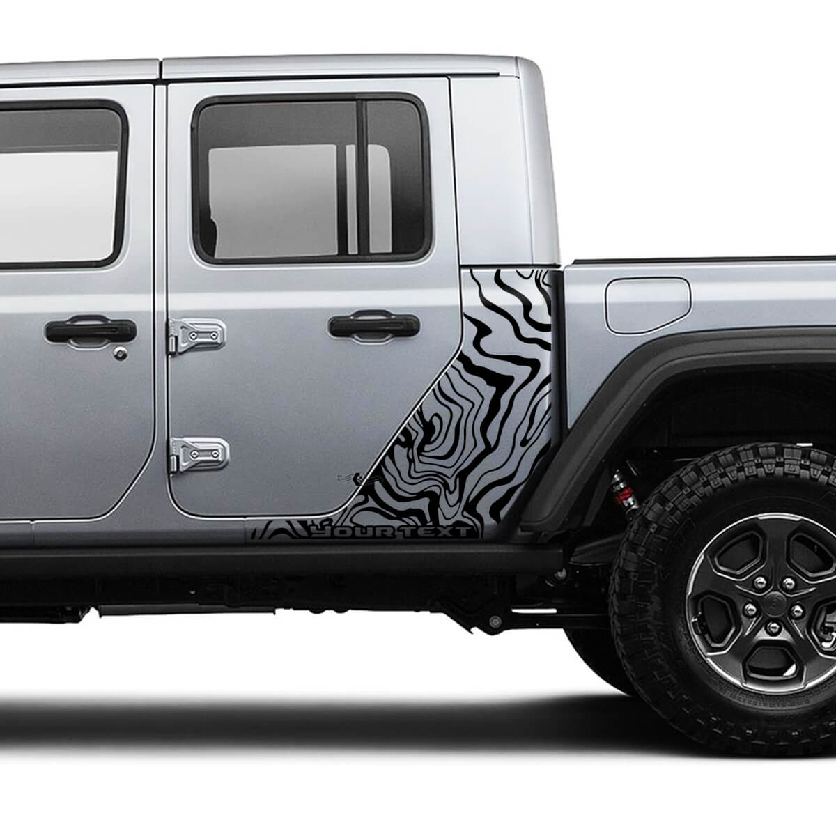 Jeep Gladiator Zijcontourkaart Carrosserie Vinyl Grafische Strepen Set 2018-2021
