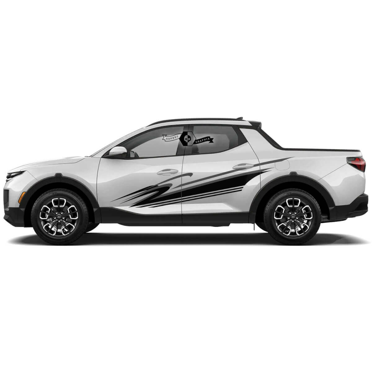 Modern Wave Side Stripes Vinyl Decal Kit voor Hyundai Santa Cruz