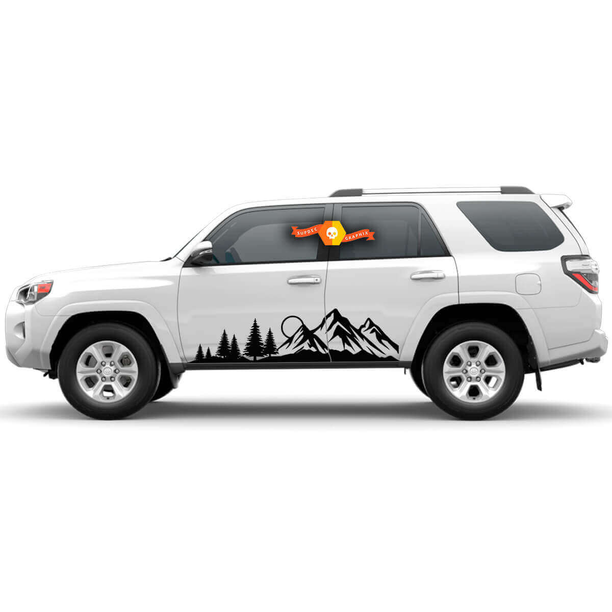 Bergbos Zijdeur Vinyl Stickers Set voor Toyota 4Runner