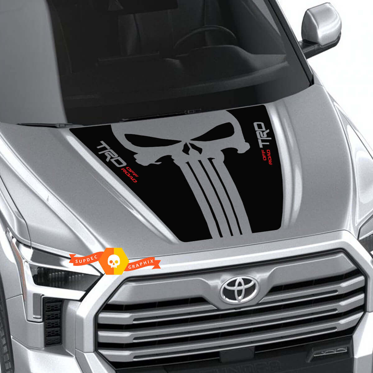 TRD Punisher-stijl Motorkap Vinyl Decal Sticker voor Toyota Tundra 2022