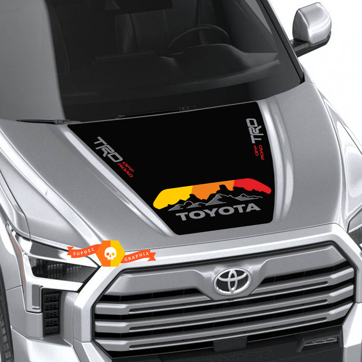 Nieuwe Toyota Tundra 2022 Hood TRD SR5 Vintage Wrap Decal Sticker Graphics Supdec Design